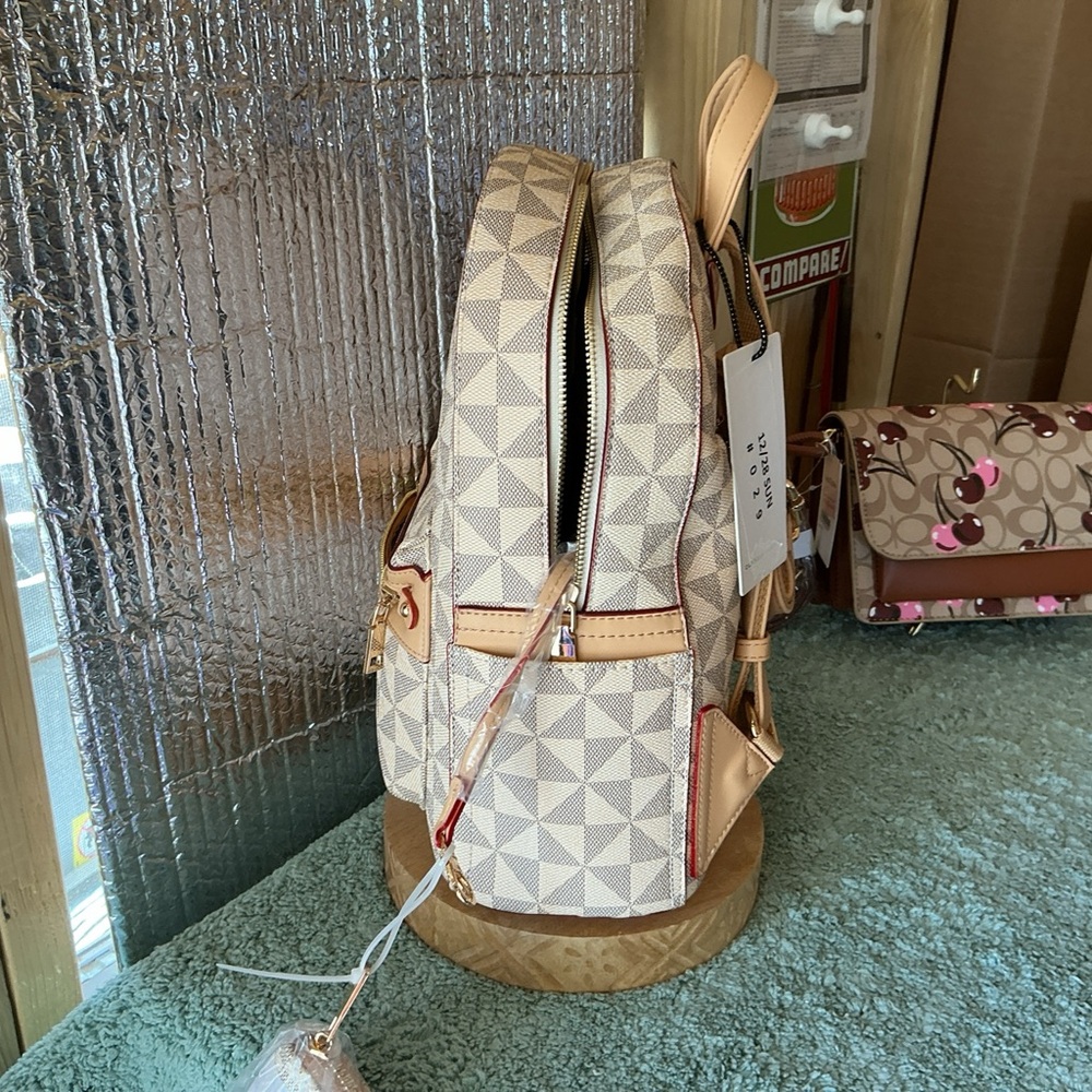 Geometric Pattern Backpack with Wallet NWT - image 8